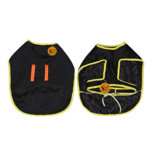Image of Sage Square Dog Coat, Ultra Warm Windproof Winter, Thicker Fleece Jacket for Cold Weather. (Medium- 20 Inches, Black Plain)