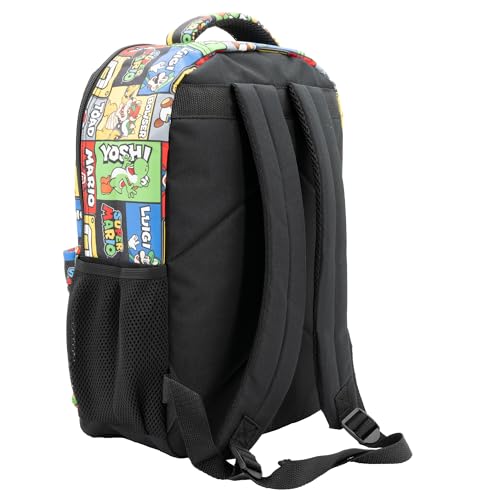 AI ACCESSORY INNOVATIONS Mochila infantil Super Mario Brothers, mochila escolar de 40,6 cm, estampa