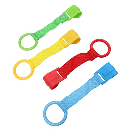 ERINGOGO 赤ちゃん用 ベビープルリング 幼児用歩行補助具 ベビーベッド吊り下げリング 耐久性素材使用 小さなお子様に 4個セット