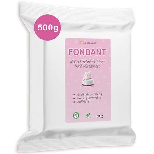 GoodBake Fondant weiß 500g Rollfondant für Torten Kuchen & Cupcakes