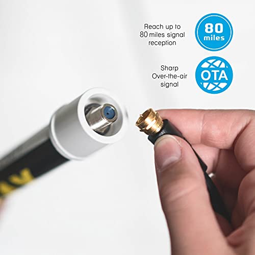 Magic Stick Tv Max Hd - Tv Antenna For Smart Tv Antenna For Digital Tv Indoor Outdoor Hd Antenna Tv Digital Hd, Amplified Hd Digital Tv Antenna Signals Up To 80 Miles Hdtv Antenna - 20Ft Coaxial Cable #TOP2
