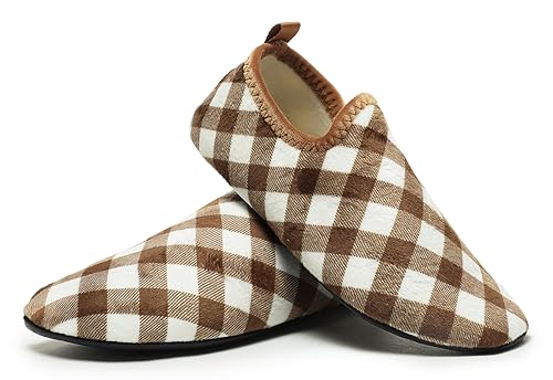 Image of QZKDM Lightweight Slip on Grip Indoor House Slippers Barefoot Non Slip Home Exercise Yoga Shoes for Men Women