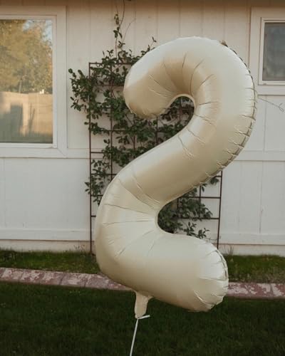 Image of 40 Inch Cream Number 6 Balloon Birthday Party Decorations for Men & Women