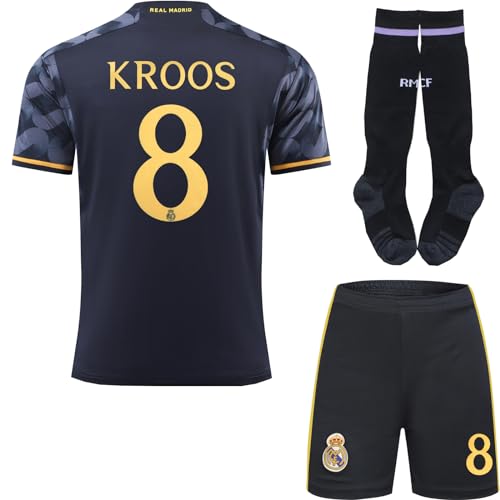 PraiseLight R. Madrid Toni Kroos #8 Auswärts Kinder Trikot 2023/2024...