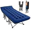 JEAREY Camping Cot for Sleeping 28″ Extra Wide, Heavy-Duty 1200D Oxford Foliding Cots for Adults Portable with Mattress, Carry Bag for Guest, Travel, Hiking, Navy