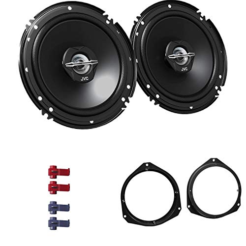 JVC CS-J620X Auto Lautsprecher 16,5 cm mit Einbauset passend für Opel Corsa D ab 2006 Türen vorne 600 W 165mm 2 Wege Koax