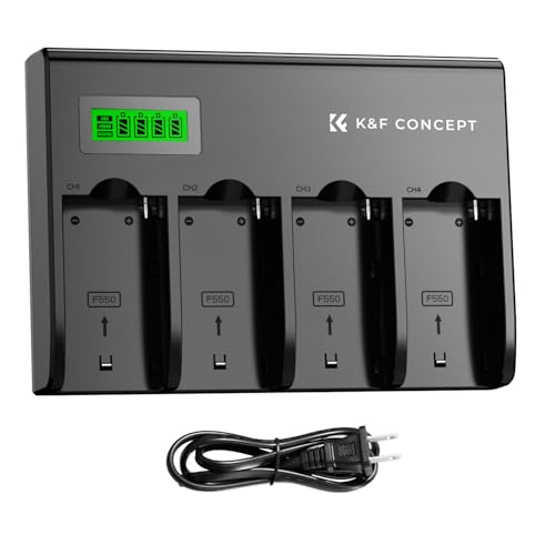 K&F Concept 4-Channel NP-F Battery Charger LCD Display for