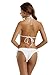 zeraca Women's Tie Side Bottom Triangle Bikini Swimsuits (M10, White)
