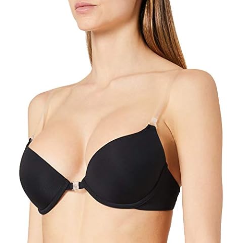 Iris & Lilly Women's Microfibre Bra, Black, 36C Cover