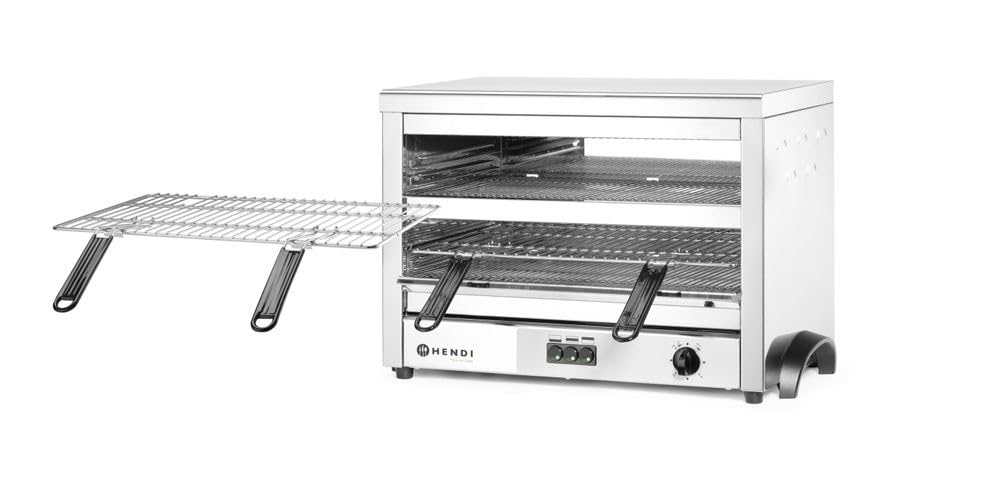 HENDI Professional electric salamander, infrared quartz, GN 1/1, 400V, 4500W, 682x528x(H)455mm, stainless steel