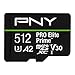 Produktbild PNY Tarjeta microSDXC 512GB Pro Elite Prime Class 10 U3 V30 A2 + Adaptador SD - Hasta 200MB/s, Class 10, U3, V30, A2, 4K UHD, Full HD, UHS-I