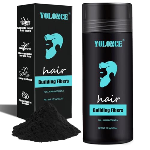 Unisex capilares voluminizador polvo,Cabello Fibras Polvo,Polvo engrosante para el cabello,3 colores disponibles,Efecto inmediato y aspecto natural,Llena y engrosa su Cabello,Negro