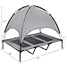 SUPERJARE XLarge Outdoor Dog Bed, Elevated Pet Cot with Canopy, Portable for Camping or Beach, Durable Oxford Fabric, Extra Carrying Bag - Dark Gray