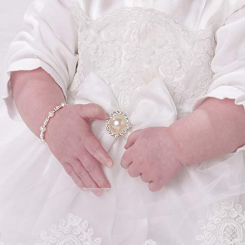 Precious Pieces Girl's Sterling Silver Cross Bracelet for Infant Baby Baptism and First Communion Gift with Cultured Pearls3