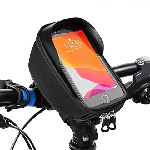 Unipampa Fahrrad Rahmentasche Wasserdicht, Lenkertasche Fahrrad Handytasche, Fahrradtasche Rahmen Fahrrad Handyhalterung TPU-Touchscreen Cover