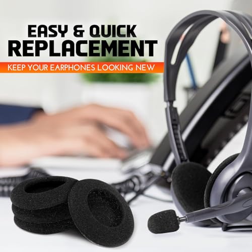 Image of Street27 3 Pairs 60mm /2.4 inch Replacement Ultra Soft Foam Sponge Earpads Cushion Covers for Most Standard Size Office Telephone Headsets, Headphones | 5MM Thick High-Density Foam Ear Pad Cushion (55mm)