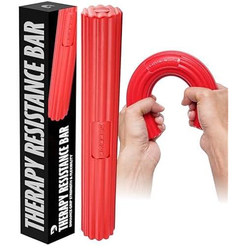 DMoose Fitness Flex Resistance Bar for Physical Therapy - Non-Slip Odorless Material, Exercise Bar for Tennis & Golfers Elbow Tendonitis Relief - Wrist and Forearm Strengthener & Grip Strength Trainer
