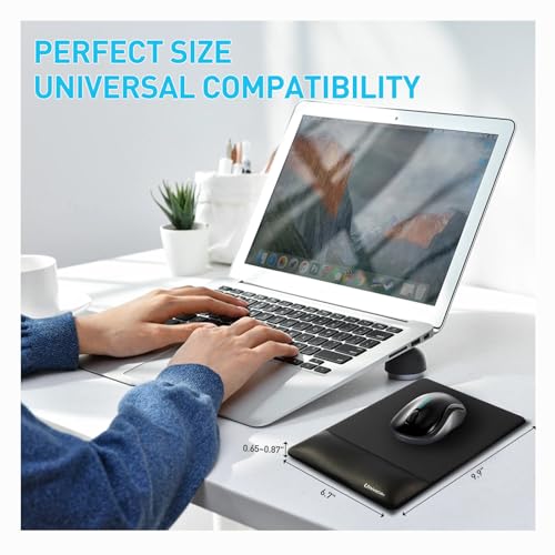 Image of univo colors Design-Wave Wrist Rest Mouce Pad,PE Mouse Sliding Panel+Artificial Sheepskin+Memory Foam+Ergonomic+Anti-Slip Gel,Resilience Support During Work and Gaming,Mouce Accessory,Pink