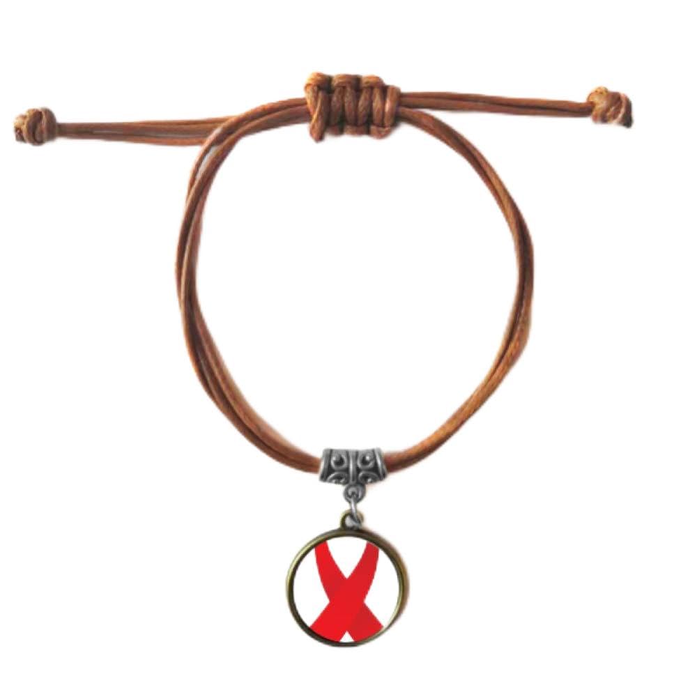 Sensibilisation VIH SIDA bracelet cuir corde double ensemble de couple