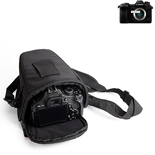 K-S-Trade Housse pour Panasonic Lumix DC-G9 Compatible avec Panasonic Lumix DC-G9 Sac Appareil Photo Reflex Saccoche Étui Pouchette Gadget Anti-Choc DSLR SLR Caméra Protection Housse Antichoc Noir