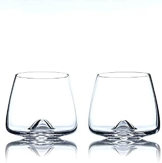 Greenline Goods Whiskey Glasses Set | Large 14 oz Crystal Glass | H