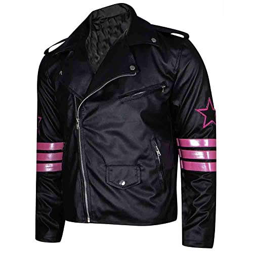 Hitman Bret Wrestler Hart Jacket Back Skull Embroidery Black Leather Jacket3