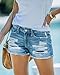MIFOCAL Women's Mid Rise Ripped Stretchy Jean Shorts Frayed Raw Hem Casual Denim Shorts