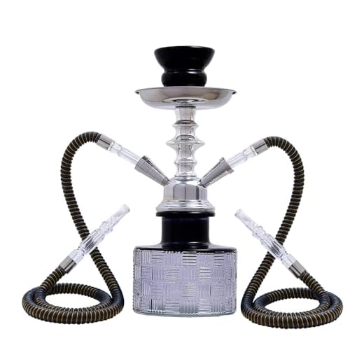 RMAN® 53 cm Shisha Cachimba Completa con 2 Mangueras de Silicona - Cachimba Shisha Grande con Accesorios Premium que Incluyen Boquillas, Cazoleta de Cristal y Pinzas para Carbón (Negro)