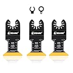 EZARC Titanium Multi Tool Blades, 3PCS Standard Multitool Blades for Wood Metal Nails Screws Cutting, Universal Quick Release Oscillating Tool Blades Kits