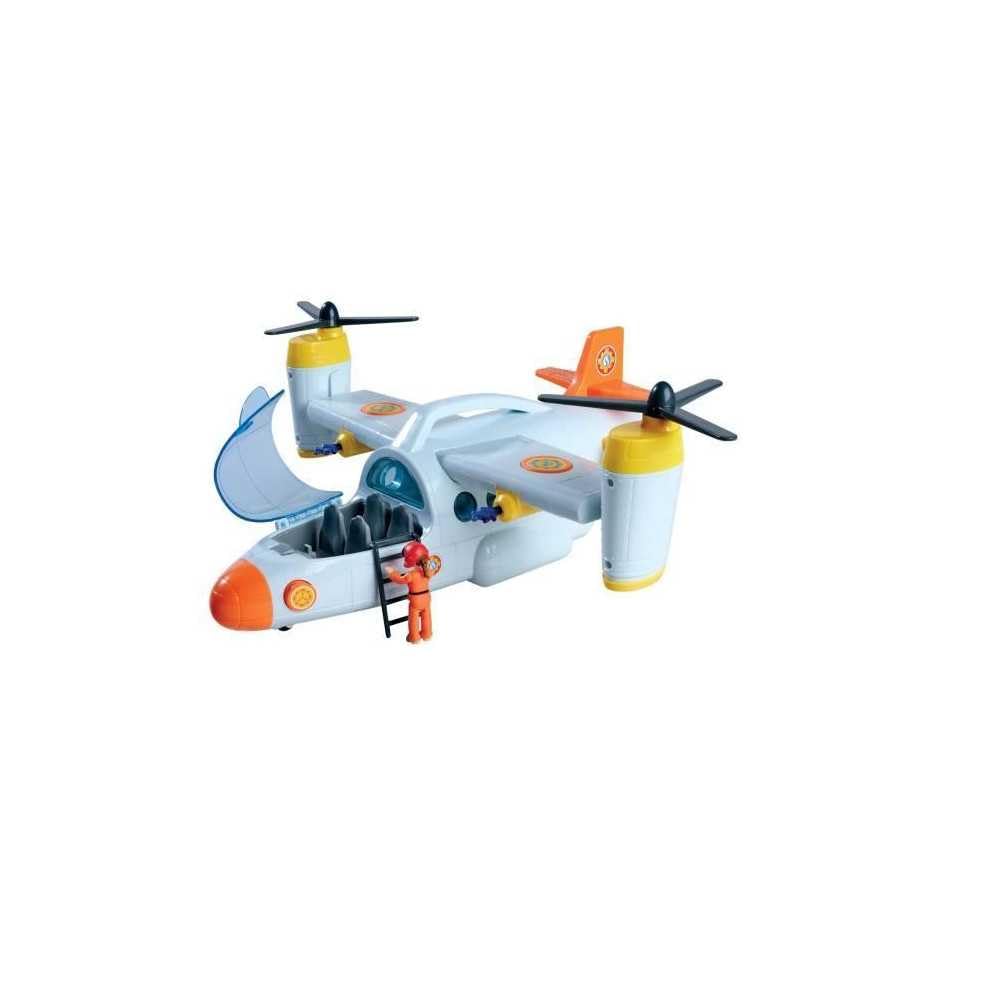 Simba 109252615038 Strażak Sam Samolot ratunkowy światło, dźwięk, strzela i posiada wiele funkcji, 42 cm