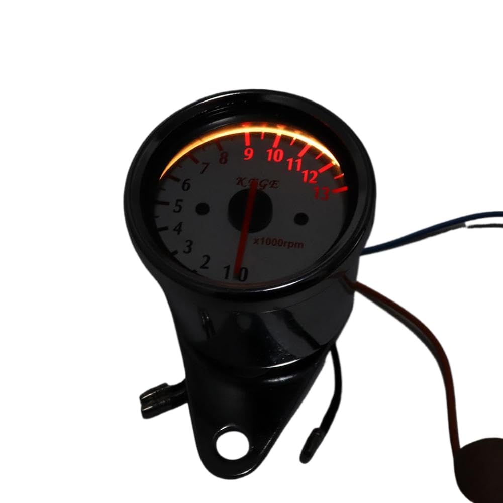 Contagiri per moto retrò 0-13000 RPM Contagiri Schermo LED DC12V Tachimetro universale in metallo compatibile con la maggior parte dei motocicli 12V