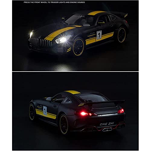Image of Alloy Car Model Diecasts Metal Toy with Sound /Light /Pull-Back Off-Road Vehicles Car Model Collection Kids Toys Gift Multicolor Pack of 1 (1:24 AMG GTR)