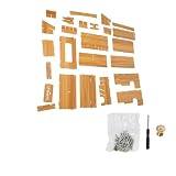 SEAFRONT Organizer per Cancelleria da Scrivania in Legno di Ciliegio con Cassetto, Portapenne di Facile Montaggio per Forniture per Ufficio e Scrivania