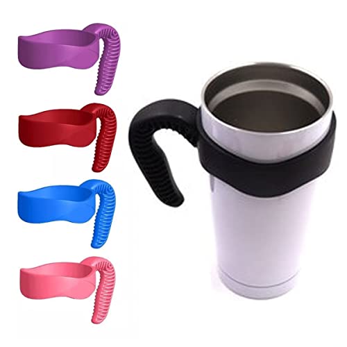 Asa Agarradera Vaso Termico Tipo Yeti 20oz Accesorio Bebidas Antideslizante Colores Agarre Firme Resistente Anillo Mango Práctico Vasos de Plástico (azul)