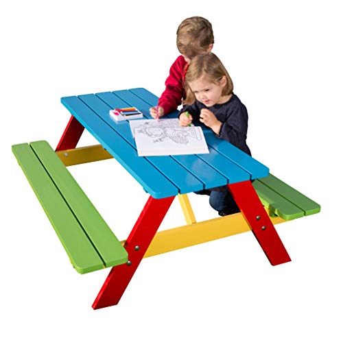 Painted Nursery A Frame Picnic Table For 2-5 Years - Toddler 6 Seater Picnic Bench - Suitable For Pre-Schools, Schools and Home. Great for messy play.