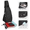 TITECOUGO Small Sling Bag Lightweight Crossbody Bag for Women Rucksack for Men Running Backpack Travel Chest Pack Shoulder Daypack for Hiking Outdoor Gym Work Sports Black/Black #1