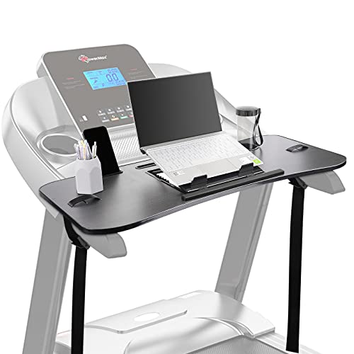 Natheeph Treadmill Desk Treadmill Laptop Holder Height Multi-Stage Adjustable Treadmill Desk Attachment with Non-Slip Pads and 2 Pcs of Adjustable Straps 19.7”Long