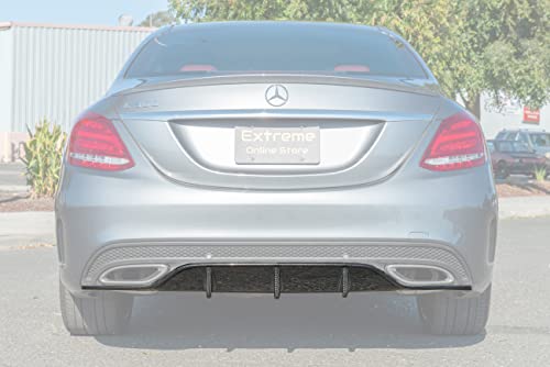 Replacement for 2015-2018 Mercedes Benz W205 C-Class AMG Sport Style Carbon Fiber Rear Bumper Lower Diffuser