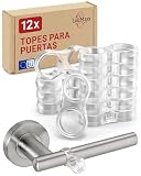 Topes de Puertas Para Manilla LouMaxx - Juego de 12 Topes Transparentes, protección de las paredes y de los muebles