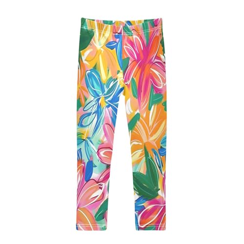 Bolaz Toddler Girls Leggings Printed Yoga Pants Leggings Spring Flowers for Kids
