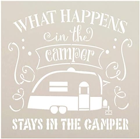 StudioR12 - Plantilla de madera para decoración del hogar, para manualidades, camping, aventura, decoración del hogar, manualidades, pintura, varios