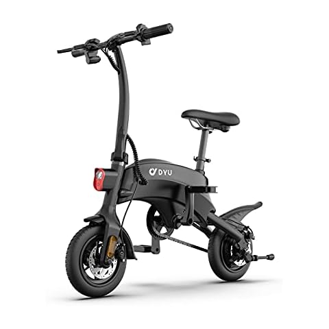 DYU Electric Bike for Adults Teens, S2 10" Mini Folding Electric Bicycle,Commuter City E-Bike with 240W Motor and 36V 10AH Lithium-Ion Battery,Height Adjustable, Battery Indicator,Compact Portable Cover