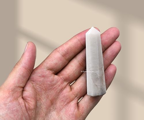 Image of Crystal Heaven Certified Moonstone Tower Obelisk Point For Chakra, Healing And Balancing - Aaa Grade Original Certified Gemstone Agate For Reiki Meditation Yoga Spiritual (2-3 Inches)