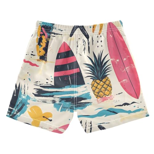 Boys Swim Trunks Surfboard Starfish Pineapple Toddler Swim Shorts Beach Board Shorts Swimsuit2