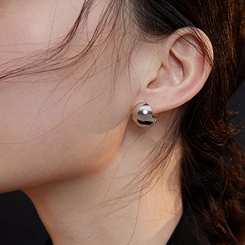 Boucles d'oreilles pour dames en argent rondes puces d'oreilles