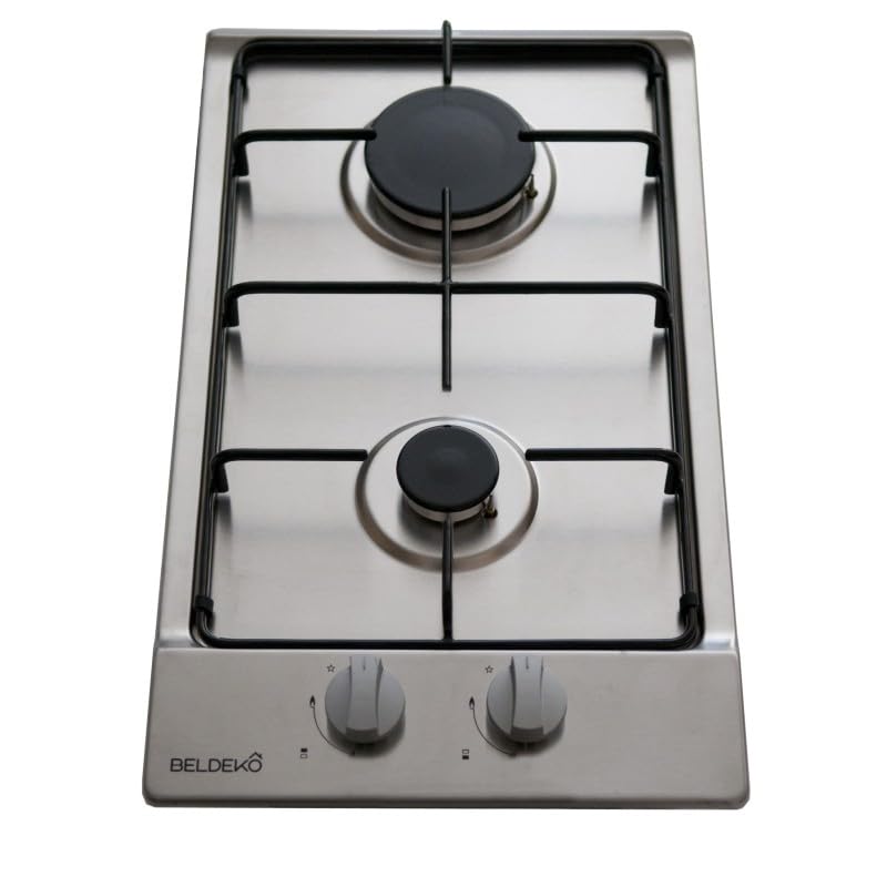 BELDEKO Plaque Gaz 2 Feux Domino 30 cm 4000W Inox - Marque Française
