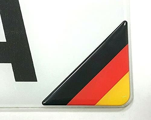 Domed German Flag Number Plate Stickers Decals 2 x 55mm