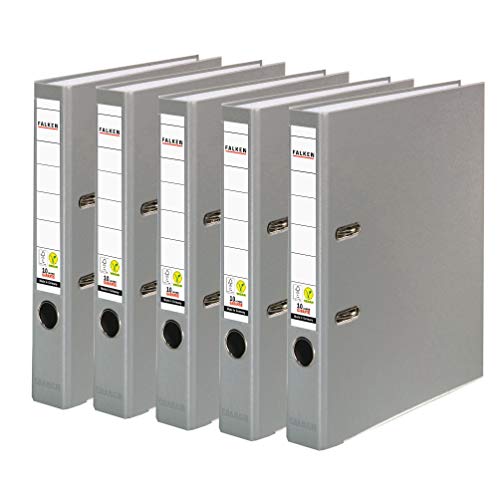 Falken Carpeta de polipropileno de colores, 3 y 5 unidades, color gris 5er Pack schmal