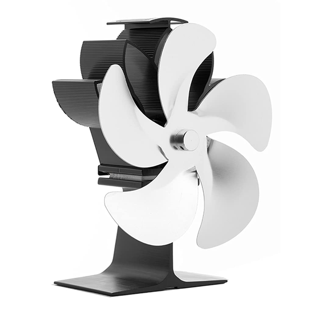 Zxfdsfdbnm Silver 5 Stove Fan Heat Powered Fan Quiet Efficient For Wood Log Burning Stove Increase Deal Gift Heat Powered For Wood Burning