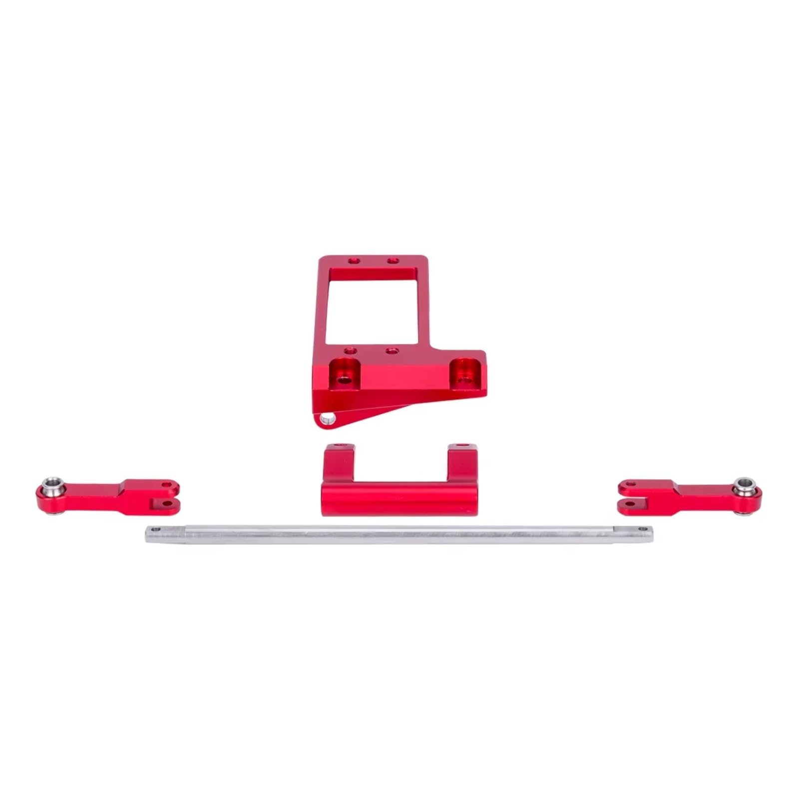 RC Car Accessories for Capra for LCG for Chassis 1/10 Portal Axle DIY Parts Aluminium CNC BAT Servo Mount with Hydraulic Steering Link RC Car Accessory Replacement(Red)